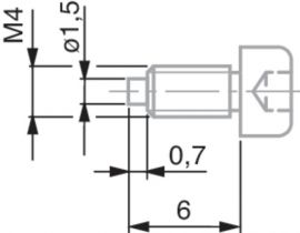 TESA 02611013 VKD clamping screw for Axial Probe, M4
