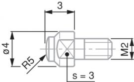 TESA 03510103 Insert with Hemispherical Face, M2 Thread 