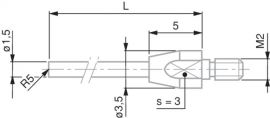 Tesa 03510202 Spherical Measuring Inserts, R = 5 mm, M2 Thread
