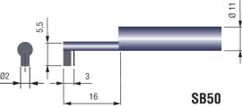 Tesa Rugosurf 10G & 20 SB50 Probe concave surfaces (measuring 90° with 10G) 06960040