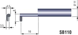 Tesa Rugosurf 10G & 20 SB110 probe for RUGOSURF 20 and 10G for concave or convex surfaces, R > 5 mm 06960057