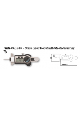 Tesa 00530451 twin-cal IP67 caliper - Small Sized Model with Steel Measuring Tip