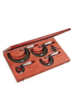 Starrett ST436.1BXFLZ Outside Micrometer Set includes 4 Micrometers- 1", 2", 3", and 4"micrometers, two standards, adjusting wrench, in case. .0001"Grad, Carbide Faces, Friction Thimble, Lock Nut involves a wide range of measurements